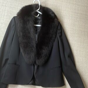 Vintage Harve’ Bernard 100% wool/fur trim blazer